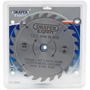 Image of Draper Expert TCT Saw Blade 250X30mmx24T