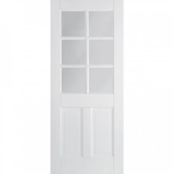 Image of LPD Canterbury White Primed 6 Light Glazed Internal Door - 1981mm x 838mm (78 inch x 33 inch)