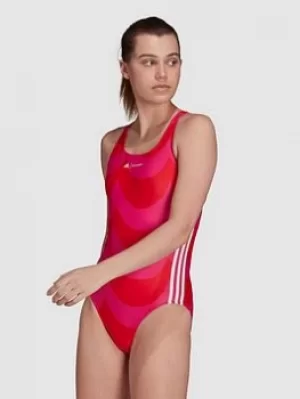 Image of Adidas Marimekko Sh3.ro Swimsuit, Pink/Red, Size 32, Women