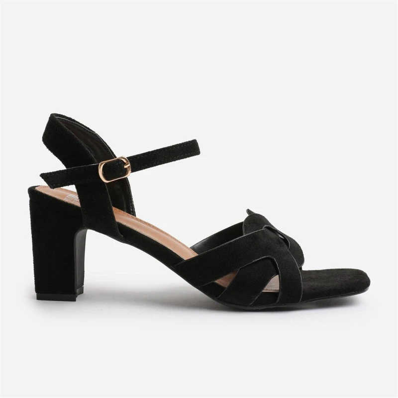 Image of Where's That From 'Elspeth' Low Block Heel With Braided Detail Black