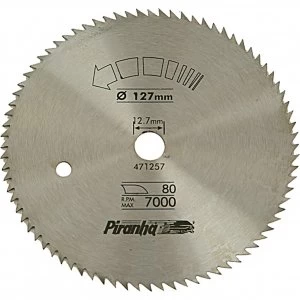 Image of Black and Decker Piranha Steel Fine Cross Cutting Circular Saw Blade 127mm 80T 12.7mm