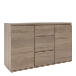 Image of Nova Sideboard 3 Drawers 2 Doors In Truffle Oak Effect