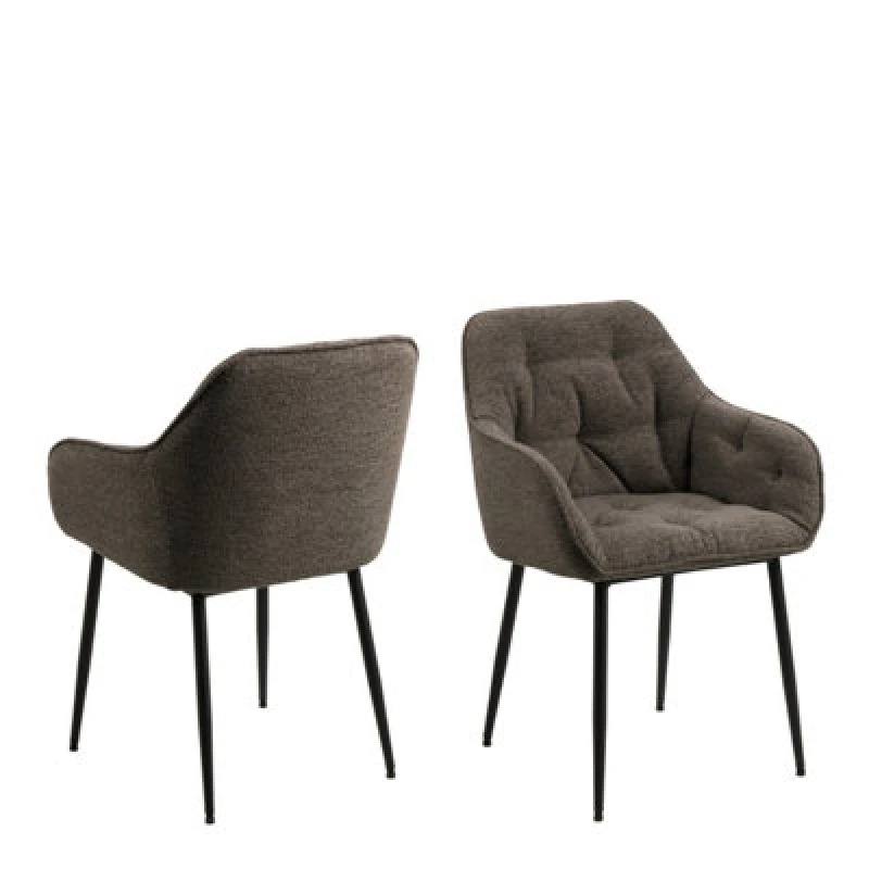 Image of Furniture To Go Brooke Dining Chair With Armrest In Taupe Set Of 2