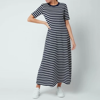 Image of Kate Spade New York Womens Striped Midi Dress - Rich Navy - S