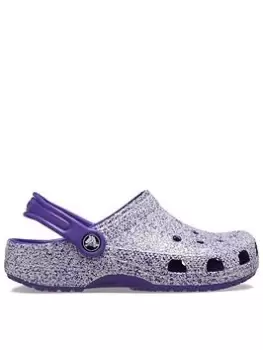 Image of Crocs Classic Clog Glitter Sandal, Purple, Size 2 Older