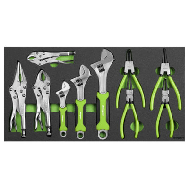 Image of Sealey S01278 Siegen Adjustable Wrench & Pliers Set with Tool Tray 10pc - Sealey SEAL_S01278