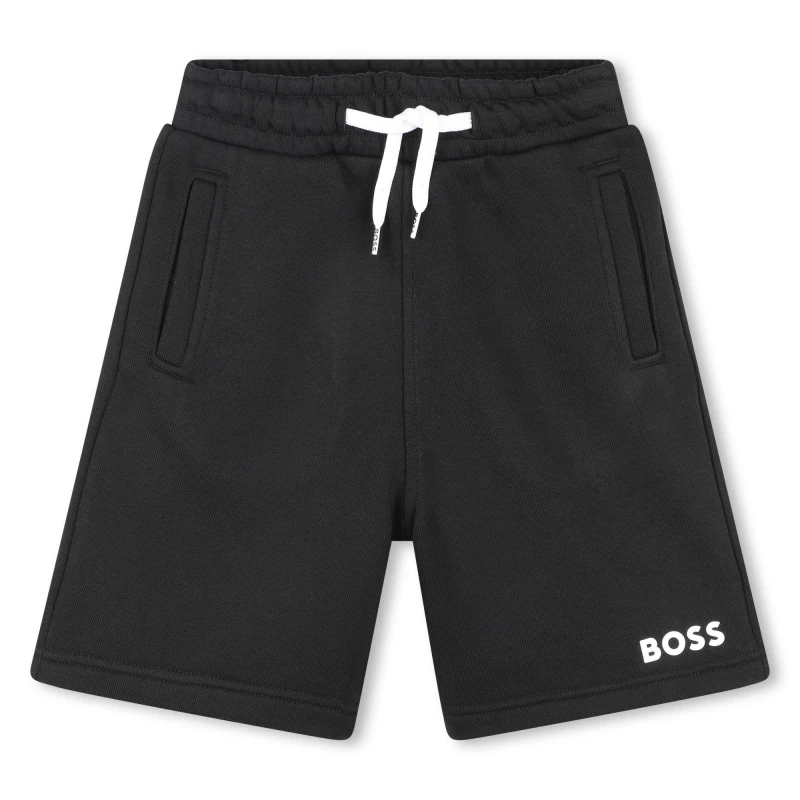 Image of Boss Jersey Logo Shorts - Black 3 - 4 Years