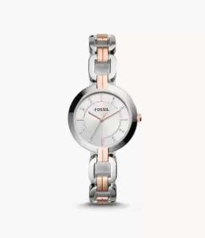 Image of Fossil Women Kerrigan Three-Hand Two-Tone Stainless Steel Watch