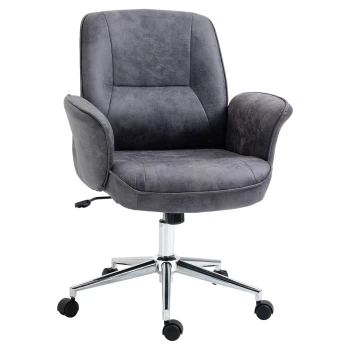 Image of Vinsetto Mid-Back Swivel Office Chair - Deep Grey
