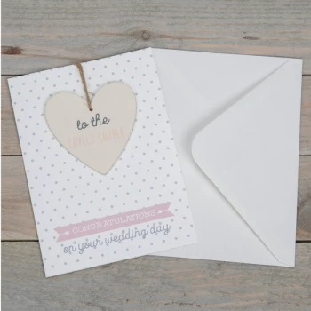 Image of Greeting Card with Heart Plaque - Wedding Day