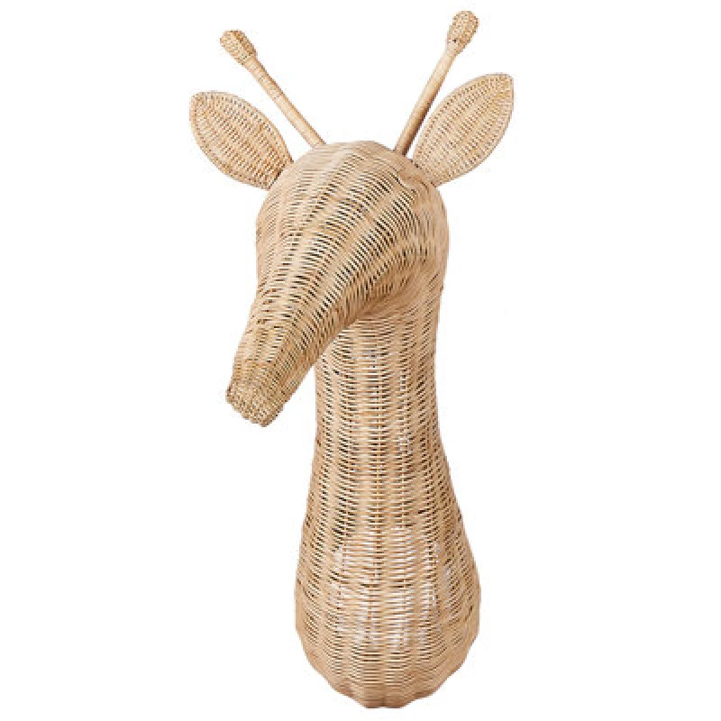 Image of Beliani Wall Decor Giraffe Bananec Rattan 83cm Natural