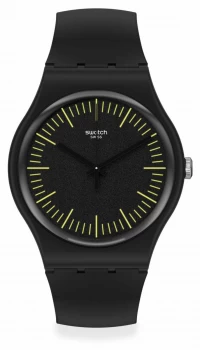 Image of Swatch BLACKNYELLOW Black & Yellow Silicone Strap Black Watch
