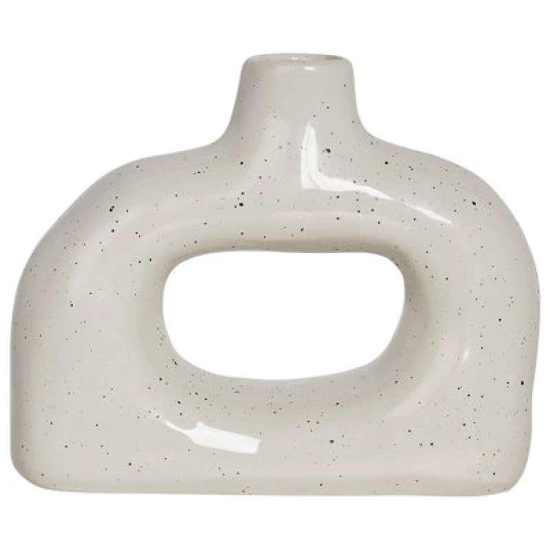 Image of Beliani Flower Vase Mooneye Stoneware 19cm Off-White