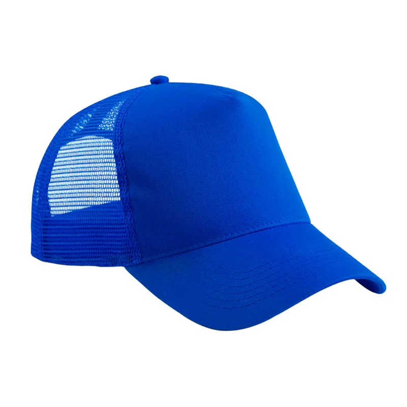 Image of Beechfield Beechfield Men Snapback Trucker Cap in Royal Royal One Size Male 5063425297795