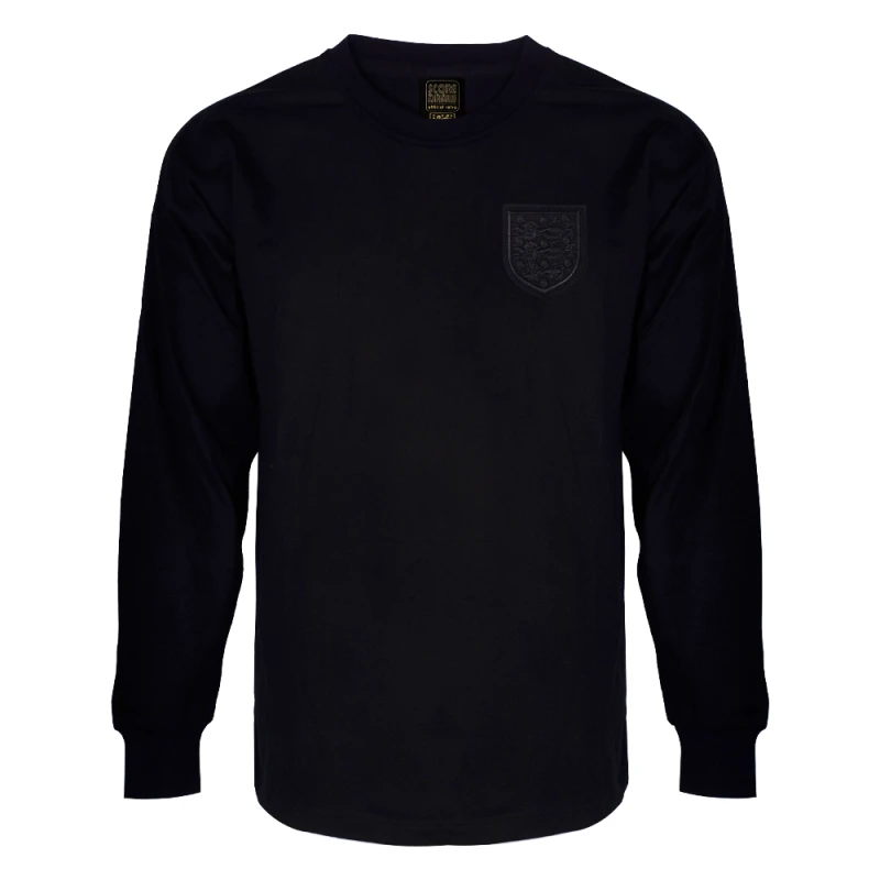 Image of Score Draw England 1966 World Cup Final Black Out No6 Shirt ENG66AWCFBOUT6LS-M M Mens Sportswear