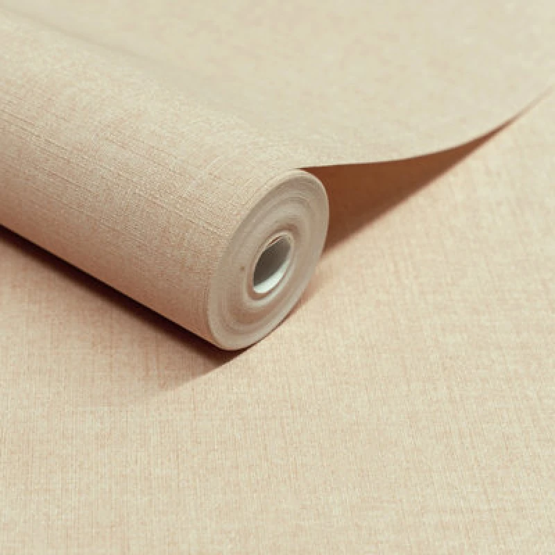 Image of Grandeco Solena Brushed Check Weave Hessian Textured Plain Wallpaper, Taupe