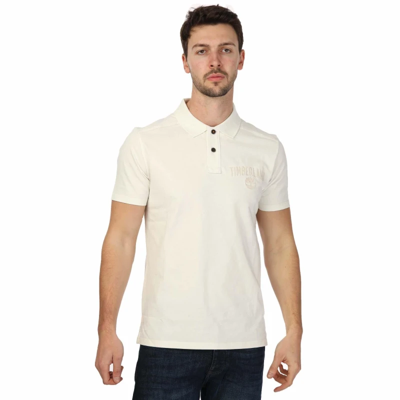 Image of Timberland EK+ Short Sleeve Polo Shirt - White White S