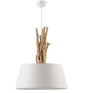 Image of Onli Woody Cylindrical Pendant Ceiling Light, Wood