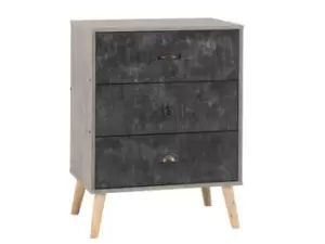Image of Seconique Nordic Concrete Effect 3 Drawer Chest of Drawers