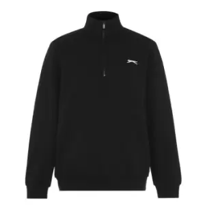 Image of Slazenger Quarter Zip Fleece Top Mens - Black