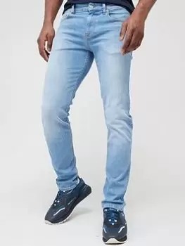 Image of BOSS Delaware Slim Fit Jeans - Bright Blue, Bright Blue, Size 32, Length Regular, Men