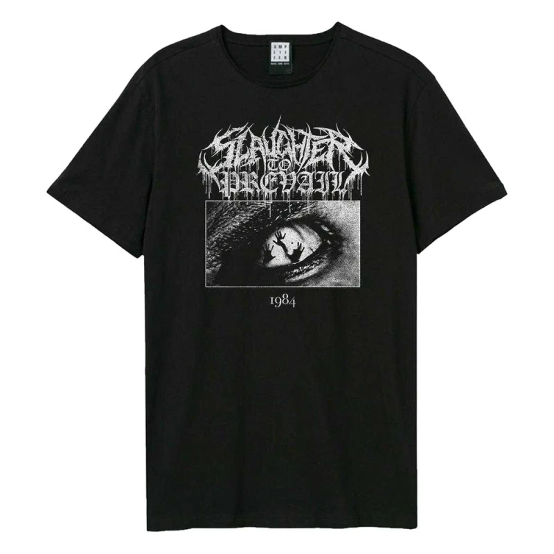 Image of Amplified Mens 1984 Metal Logo Slaughter To Prevail T-Shirt in Black Size: XS Black Male XS