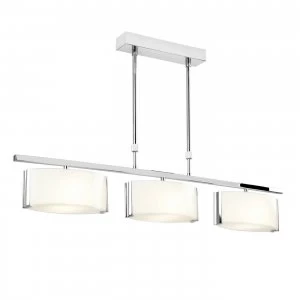 Image of 3 Light Semi Flush Ceiling Light Chrome, Gloss White Glass, G9