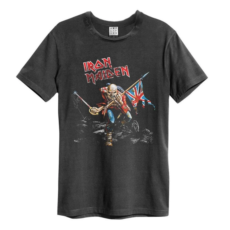Image of Amplified Amplified Men 80 Tour Iron Maiden T-Shirt in Charcoal Size: Small Charcoal S Male 5063470346387