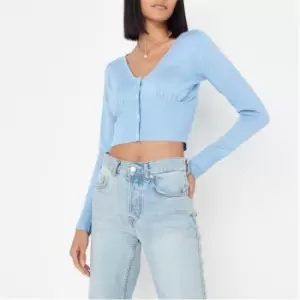 Image of Missguided Bust Button Detail Top Co Ord - Blue