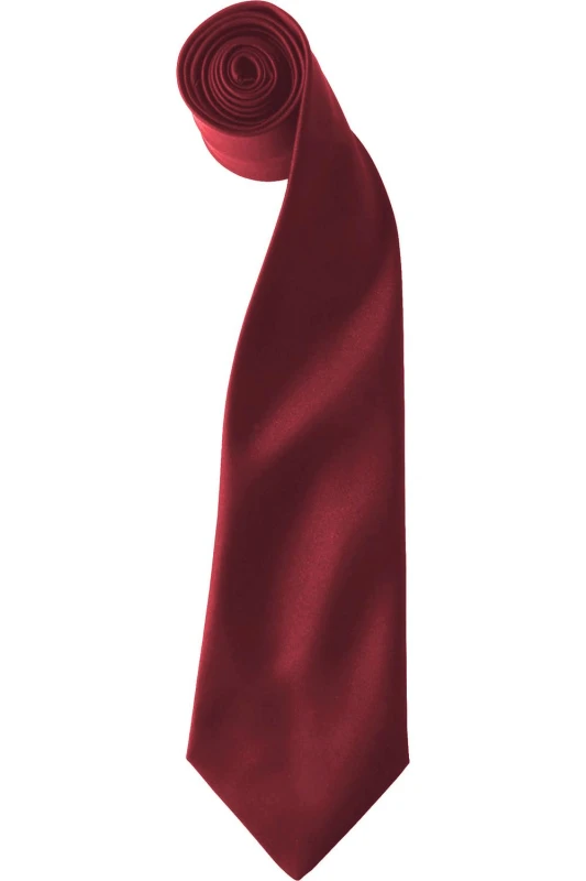 Image of Premier Premier Men Colours Satin Clip Tie Pack of 2 in Burgundy Burgundy One Size Male 5059269153847