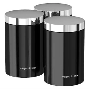 Image of Morphy Richards Accents Set of 3 Storage Canisters - Black