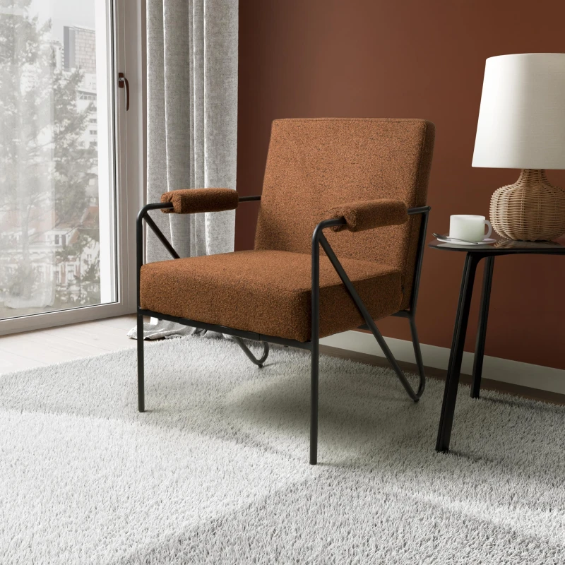 Image of Oslo Speckled Burnt Orange Armchair, Orange 308-13-16-01-01