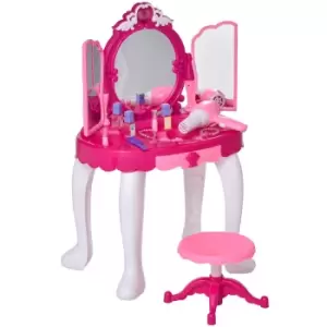 Image of Jouet Kids Pretend Play Plastic Vanity Table Set with Sound & Light Effects - Fuchsia