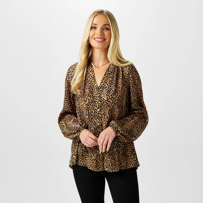 Image of Biba Biba Button Through Blouse - Multi Multi 8