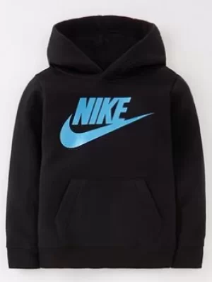 Image of Nike Metallic Hbr Po Hoodie, Black, Size 5-6 Years, Women