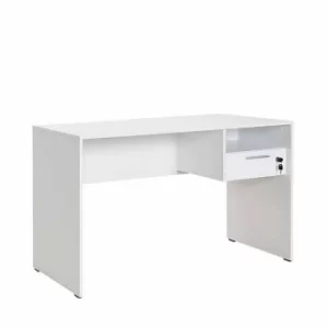 Image of Concept Home Office Desk with Lockable Drawer, white