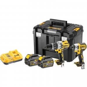 Image of DEWALT DCK276T2T 18v XR Cordless Combi Drill and Impact Driver Kit 2 x 6ah Li-ion Charger Case