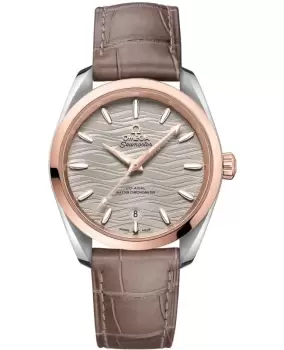 Image of Omega Seamaster Aqua Terra 150m Master Co-Axial Grey Dial Steel and Rose Gold Leather Strap Mens Watch 220.23.38.20.06.001 220.23.38.20.06.001