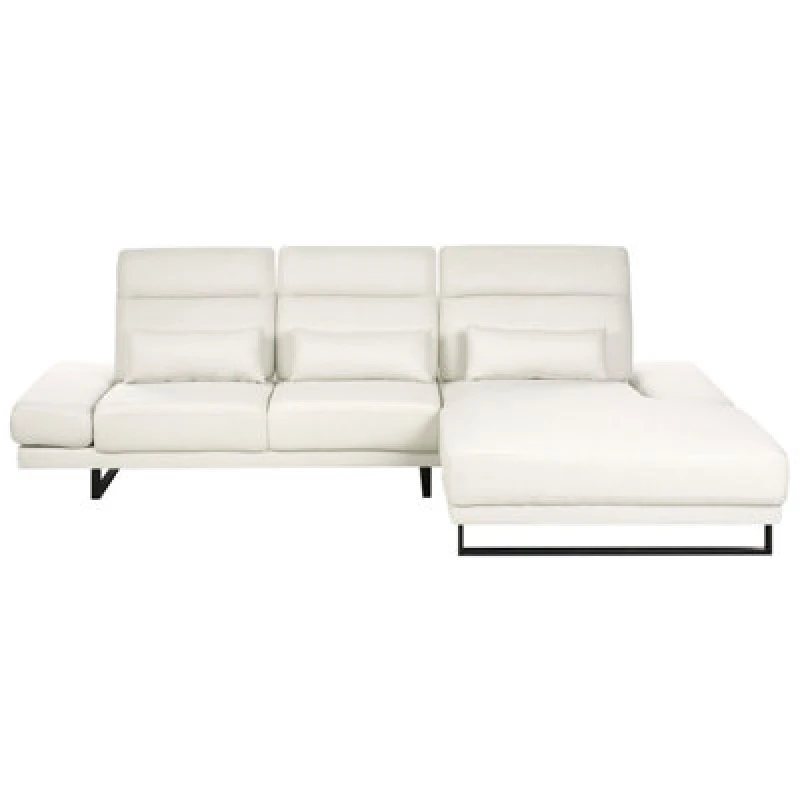 Image of Beliani Corner Sofa 4 Seater Ikast Fabric Off-White Left Hand