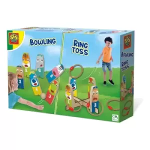 Image of SES CREATIVE Bowling and Ring Toss 2-in-1 Game, 4 Years and Above (02291)