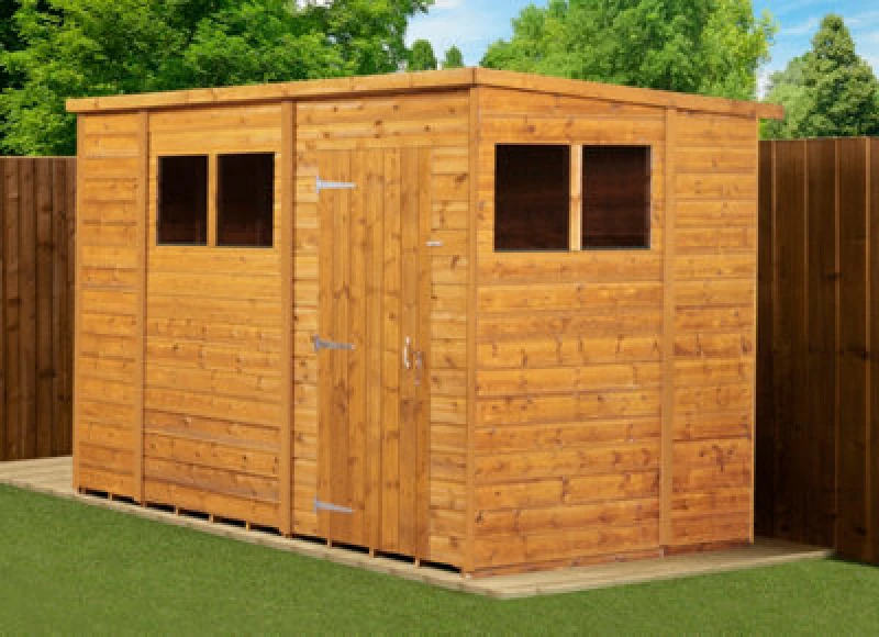 Image of Empire Sheds Empire Modular Apex 4X18 Dipped Treated Tongue And Groove Wooden Garden Shed Single Door No Windows (4' X 18' / 4ft X 18ft) (4X18)