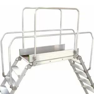 Image of 5 Tread Industrial Bridging Steps & Handle Crossover Ladder 1.2m x 0.5m Platform