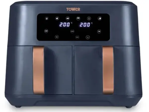 Image of Tower Vortx T17137MNB 2400W 8.5L Dual Basket Air Fryer