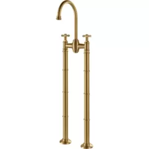 Image of Brass Freestanding Bath Mixer Tap - Camden