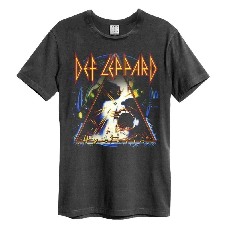 Image of Amplified Amplified Men Hysteria Def Leppard T-Shirt in Charcoal Size: Small Charcoal S Male 5063470006359