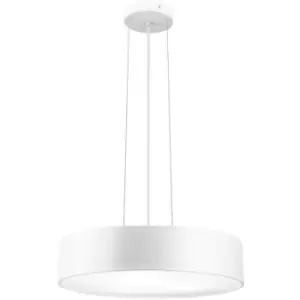 Image of Merano - Indiana 3 Light Cylindrical Pendant Ceiling Light Metal, Matt White Outside LED E27
