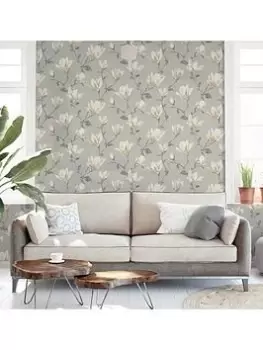 Image of Arthouse Lily Floral Natural Wallpaper