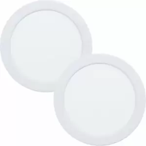 Image of 2 pack Wall / Ceiling Flush Downlight White Round Spotlight 10.5W Built in led