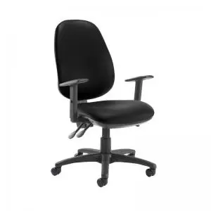 Image of Jota extra high back operator chair with adjustable arms - Nero Black
