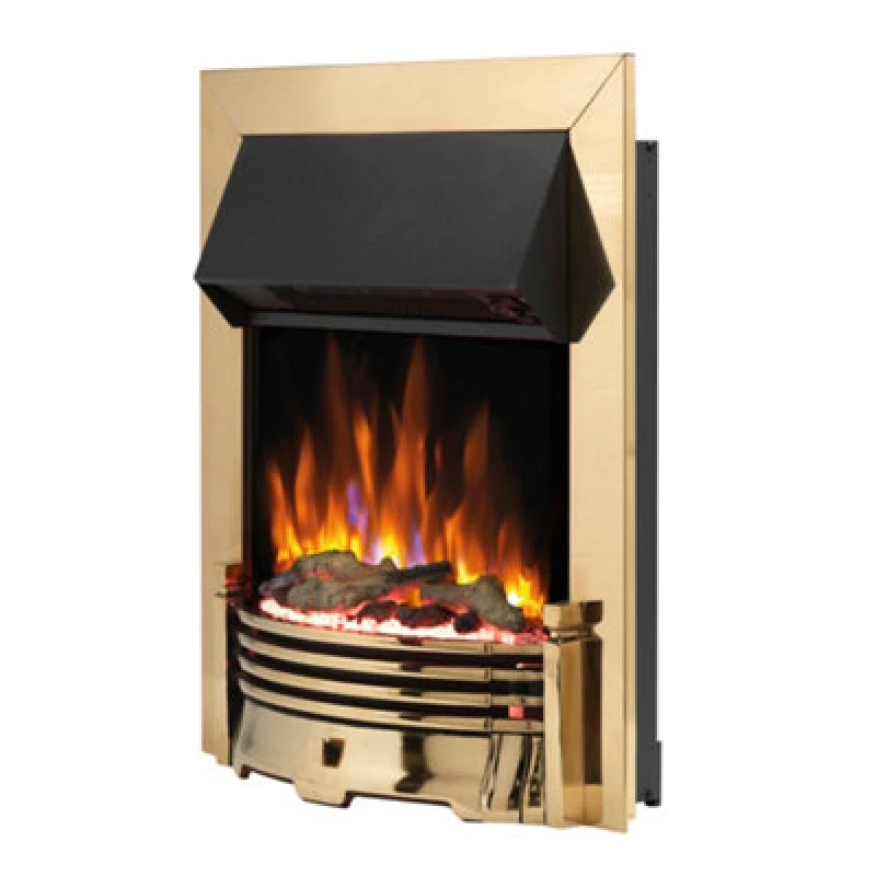 Image of Dimplex Optiflame 2Kw Brass Effect Inset Electric Fire (H)550mm (W)403mm (D)90mm